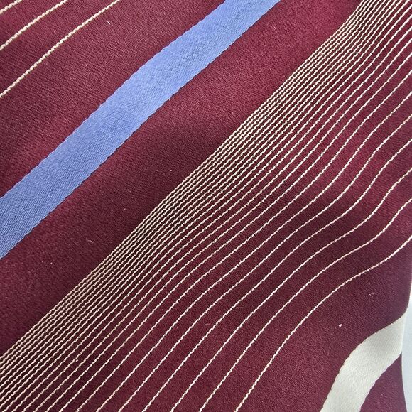 Necktie Mens Vintage Kenneth Cole 59 By 3 Inch Tie 100% Silk Burgundy Striped - Picture 3 of 7